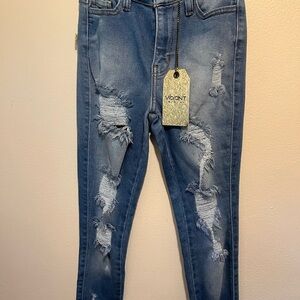 Vibrant MIU Ladies Ripped Jeans New Size 1 Waist 24